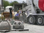 Reef Ball mold being poured.